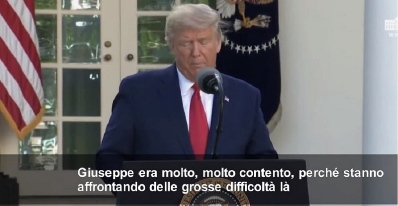 Coronavirus, Trump: “Invieremo 100 milioni di dollari di materiale chirurgico all’Italia”